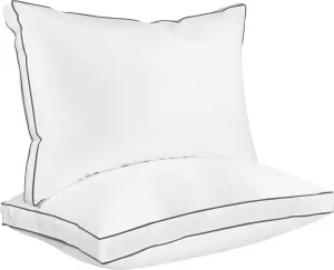 Utopia Bedding Bed Pillows for Sleeping Queen Size (Grey/White), Set of 2, Cooling Hotel Quality, Gusseted Pillow for Back, Stomach or Side Sleepers