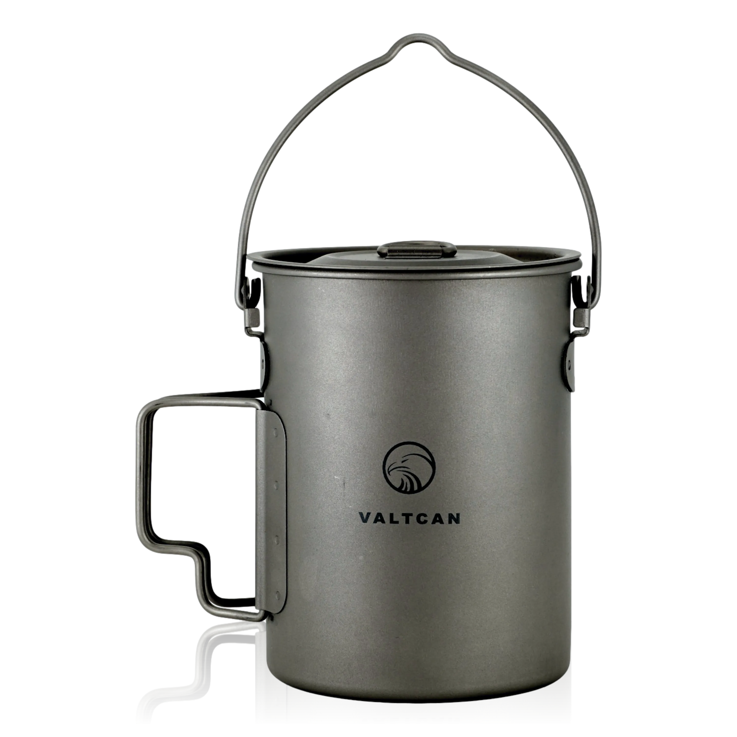 Valtcan TitanCore Titanium 900ml Pot Mug 34 fl oz Coffe Cup with Lid and Carrying Mesh Bag 134g