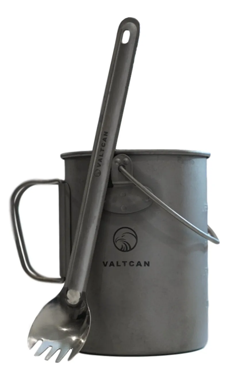 Valtcan TitanCore Titanium 900ml Pot Mug 34 fl oz Coffe Cup with Lid and Carrying Mesh Bag 134g