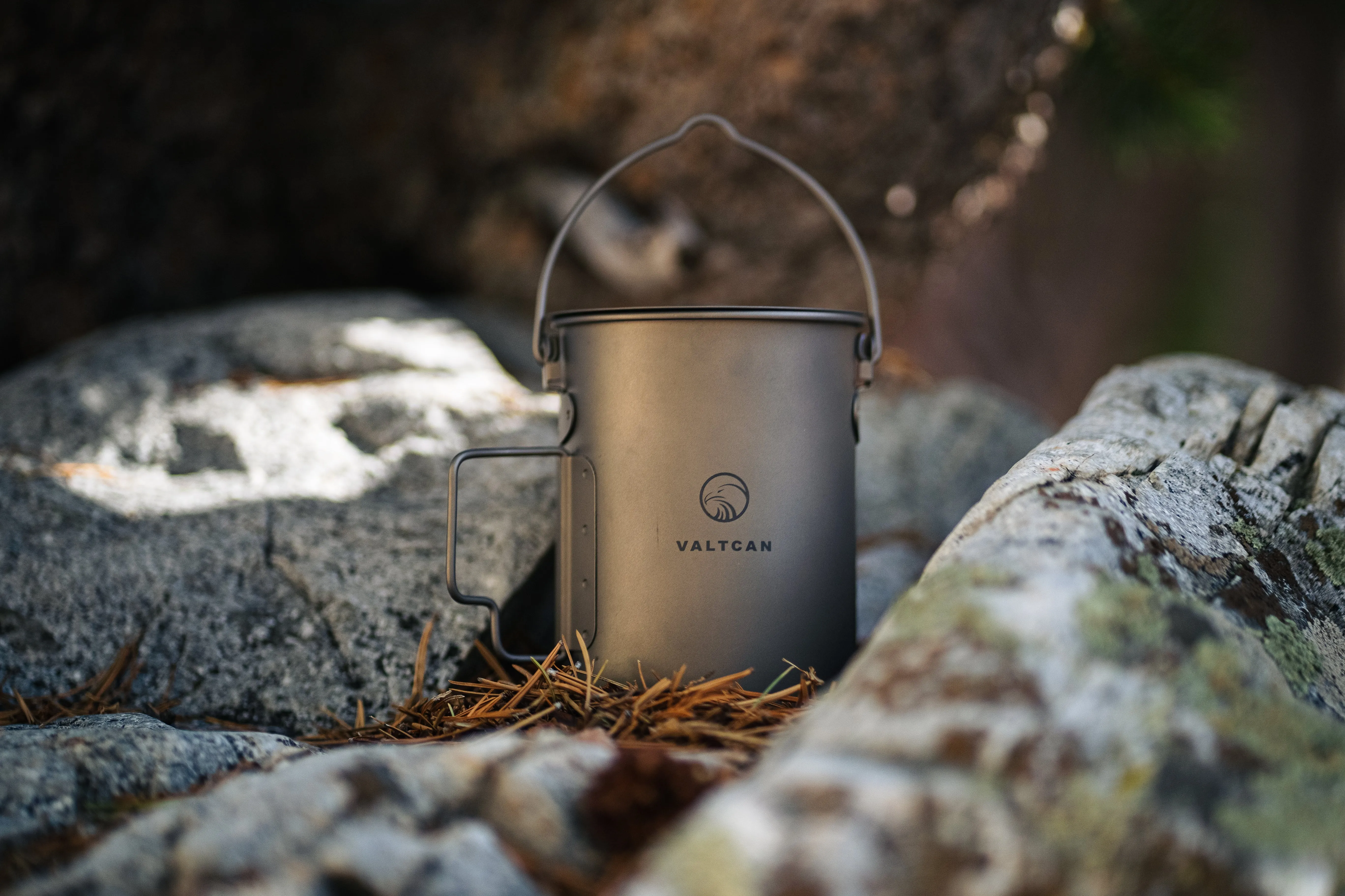 Valtcan TitanCore Titanium 900ml Pot Mug 34 fl oz Coffe Cup with Lid and Carrying Mesh Bag 134g