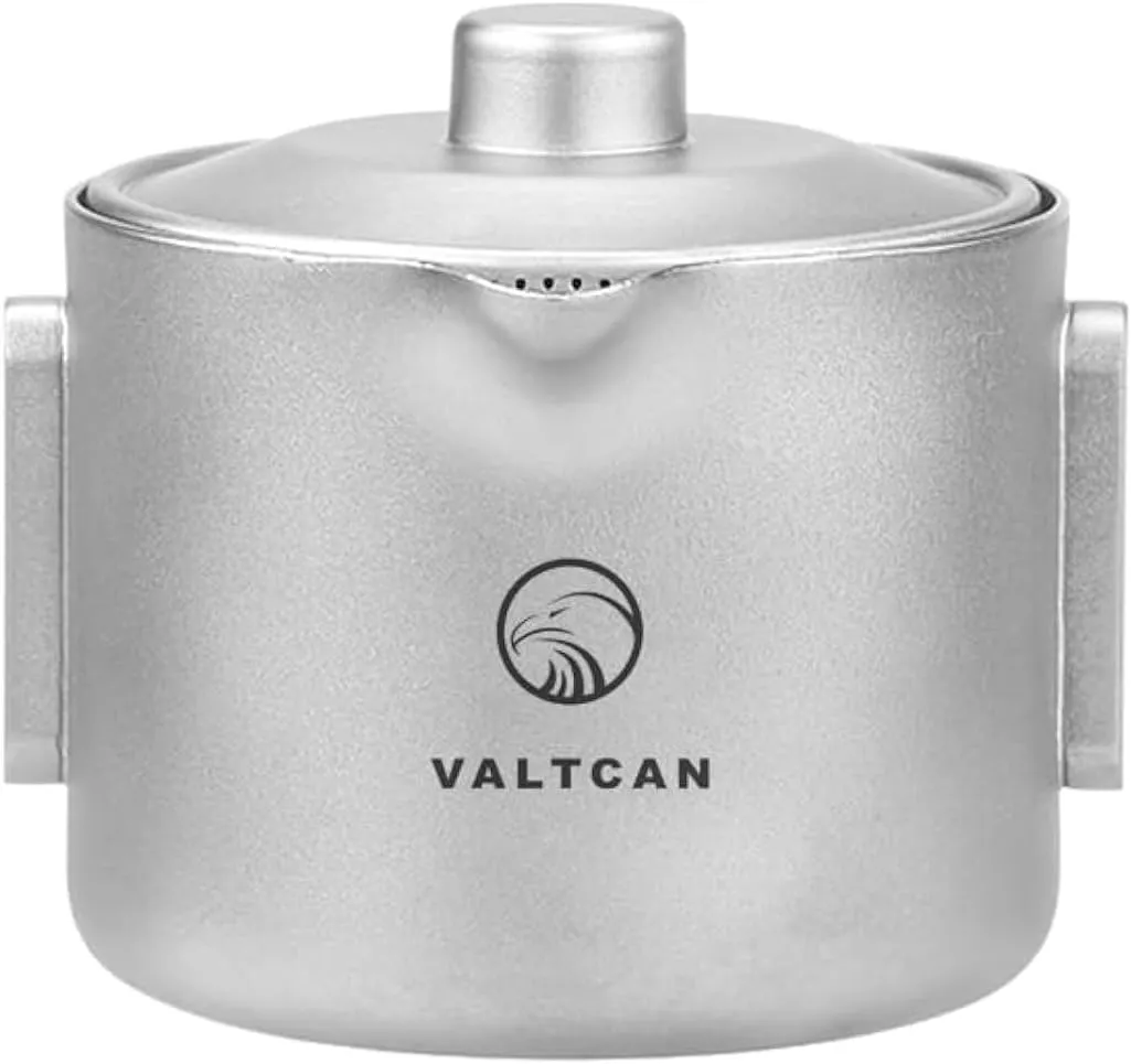 Valtcan Titanium 180ml 6oz Teapot Gaiwan Tea Maker Pour Single Double Wall Cup Pot Teaware Weighs 98g