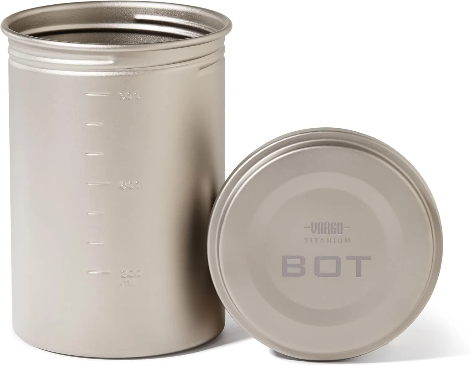 Vargo Titanium BOT Series | 1 Liter (34 oz.) Ultralight Water Bottle Cooking Pot Weighs 147 grams (5.2 oz.) | Backpacking Camping Multipurpose