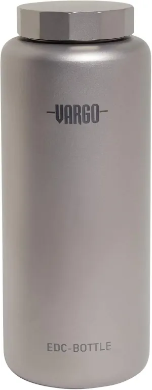 Vargo Titanium EDC Bottle | 1 Liter (34 oz.) Ultralight Titanium Water Bottle 100% Biocompatible for Fresh Tasting Water – Model T-462
