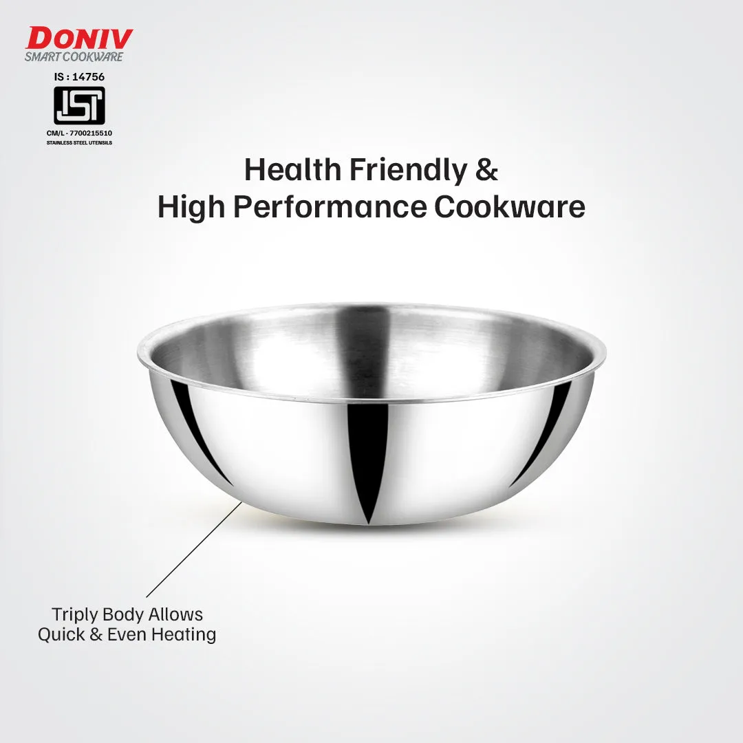 VINOD Doniv Titanium Triply Stainless Steel Tasla 32 cms, 5.80 Liter Capacity, Induction Friendly