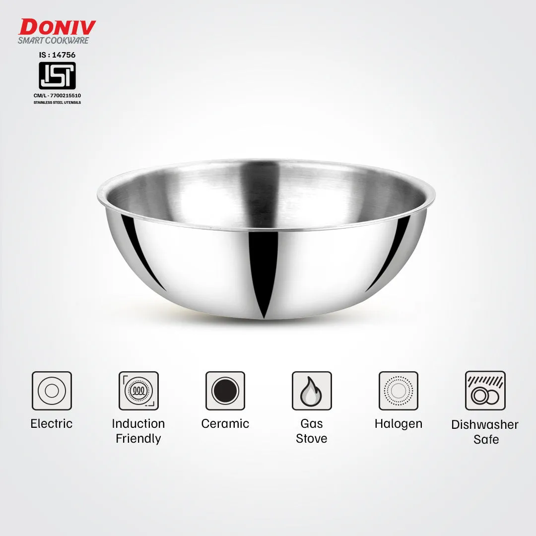 VINOD Doniv Titanium Triply Stainless Steel Tasla 32 cms, 5.80 Liter Capacity, Induction Friendly