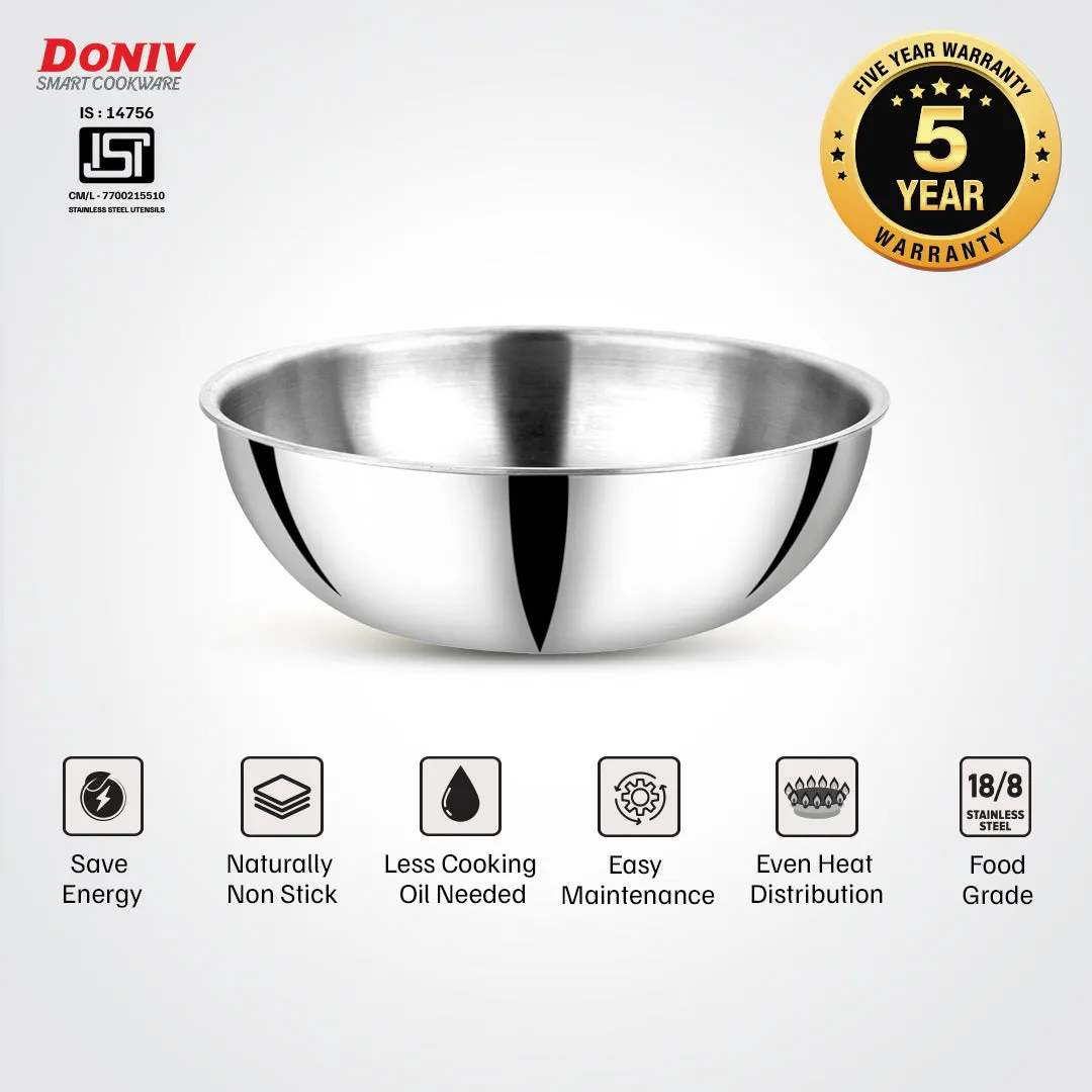 VINOD Doniv Titanium Triply Stainless Steel Tasla 32 cms, 5.80 Liter Capacity, Induction Friendly