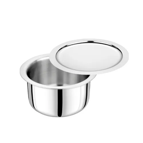 VINOD Doniv Titanium Triply Stainless Steel Tope with Cover 16 cms, 1800 ml Capacity, Induction Friendly