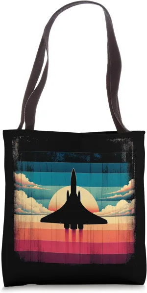 Vintage Spacecraft Sunset Tote Bag
