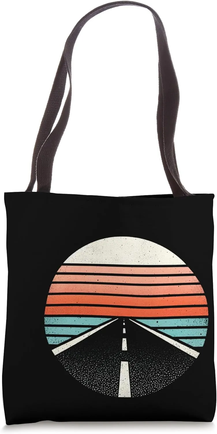 Vintage Sunset Highway Tote Bag