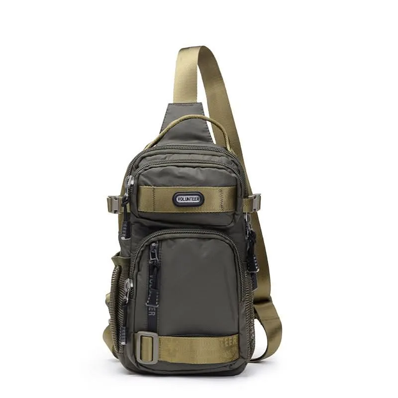 Volunteer Men’s Tactical Chest Bag – Large Capacity Oxford Canvas Shoulder  Bag
