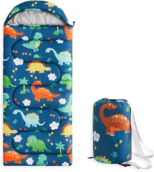 Wake In Cloud - Kids Sleeping Bag for Boys Toddlers, Camping in Warm Cold Weather, Backpacking Lightweight Compact Outdoor Liner for 3 Seasons Summer Spring Fall