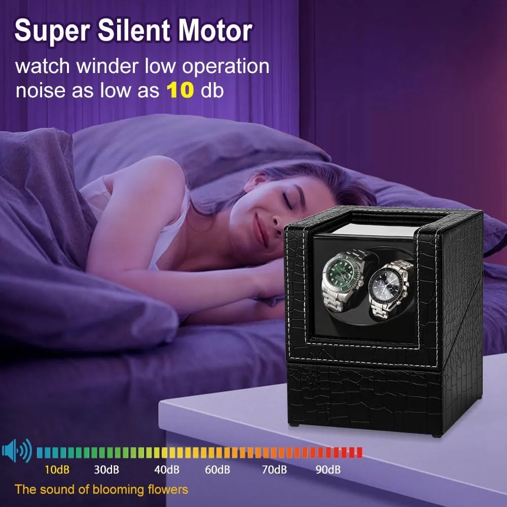 Watch Winder for Automatic Watches,Automatic Watch Winder Box,Double Watch Winder for Women's and Men's Watches with Quiet Japanese Mabuchi Motor