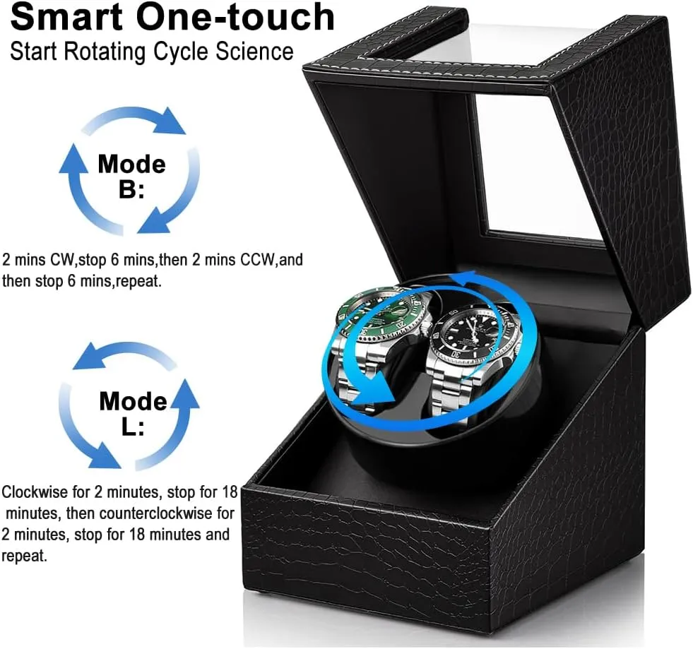 Watch Winder for Automatic Watches,Automatic Watch Winder Box,Double Watch Winder for Women's and Men's Watches with Quiet Japanese Mabuchi Motor