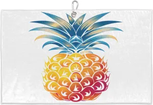 Watercolor Pineapple Golf Towel with Heavy Duty Carabiner Clip Quick Dry Ultra Absorbent Club Ball Cleaning Towel Golf Accessories for Men Women