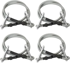 Weather-Resistant Rubber Ropes with Carabiner Set for Outdoor Use, 27.6 inches, 4 Pieces