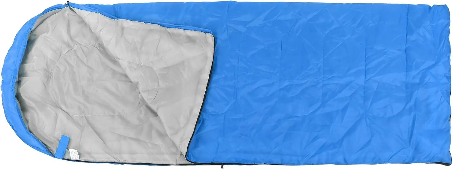Weatherproof Envelope Sleeping Bag for Adults | Hooded Camping Sleeping Bag for Hiking/Backpacking/Outdoor | Hollow Cotton Filling, Double Zipper Design