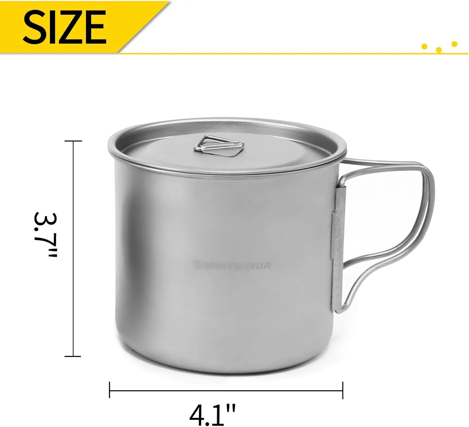 Whitsunday Titanium Pot with Lid Ultralight Titanium Mug Eco-Friendly Cup -L