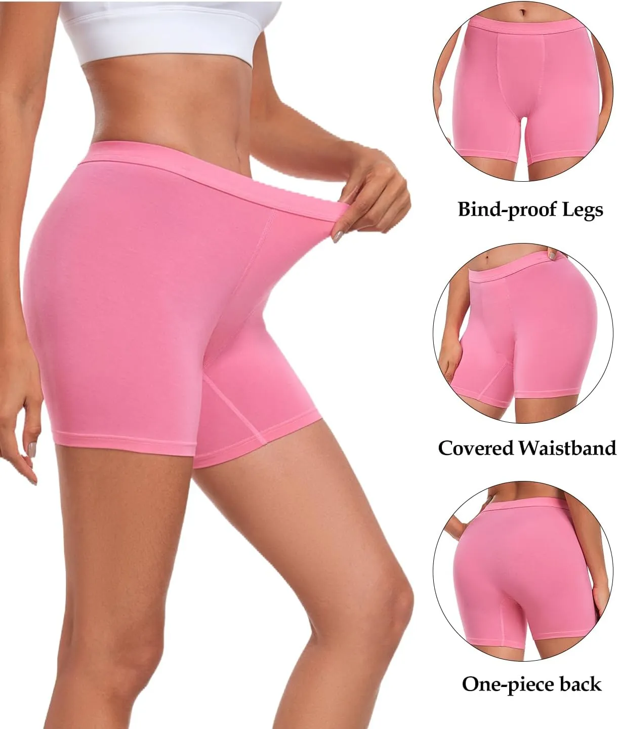 wirarpa Women's Modal Boy Shorts Panties Soft Microfiber Boxer Briefs Underwear 4 Pack