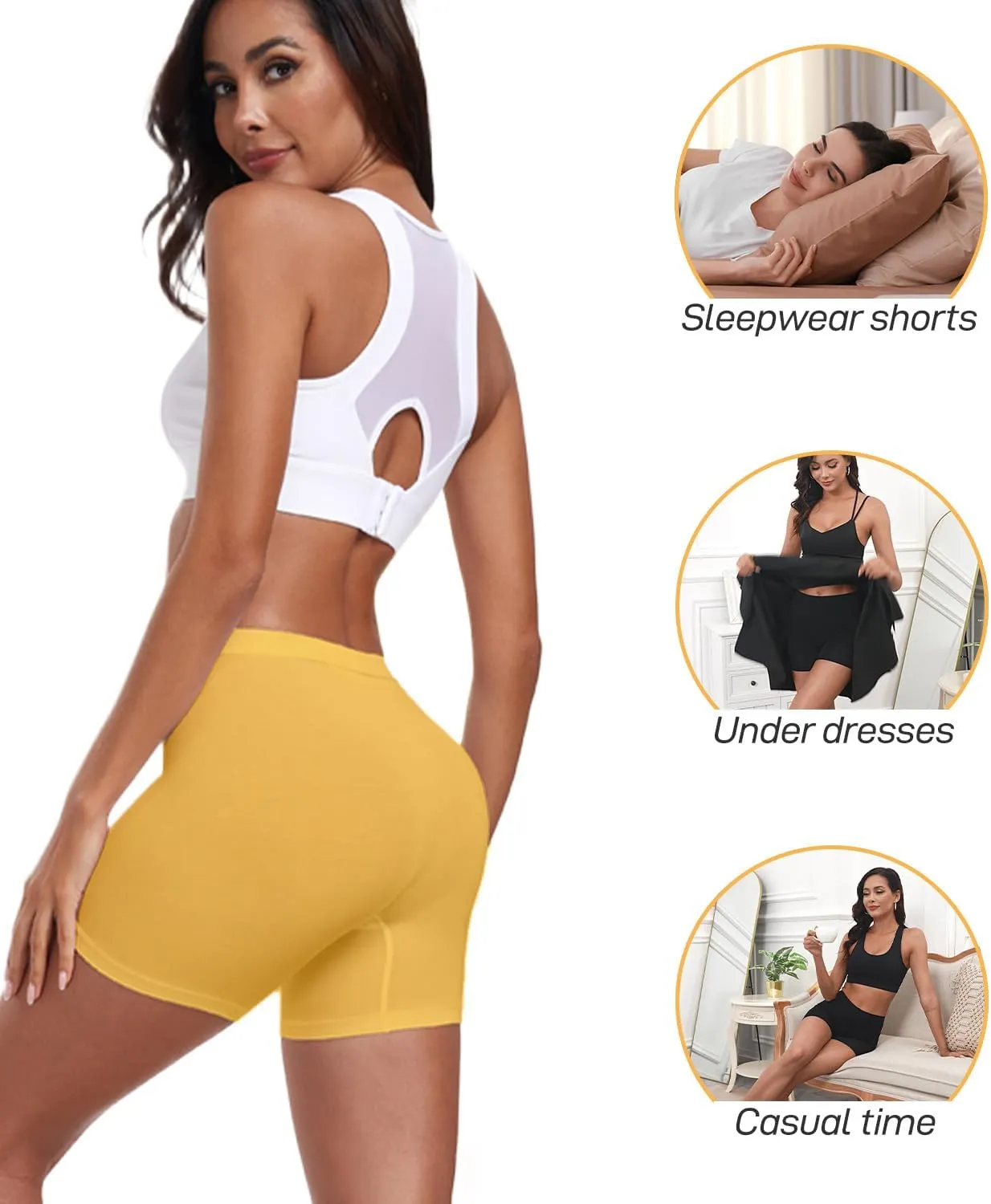 wirarpa Women's Modal Boy Shorts Panties Soft Microfiber Boxer Briefs Underwear 4 Pack