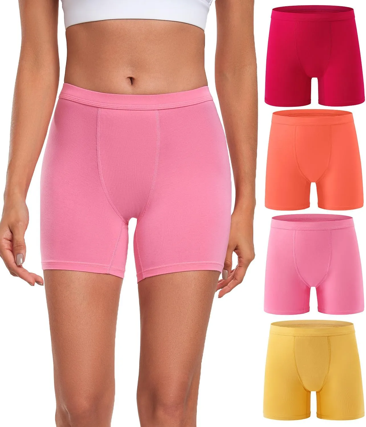 wirarpa Women's Modal Boy Shorts Panties Soft Microfiber Boxer Briefs Underwear 4 Pack