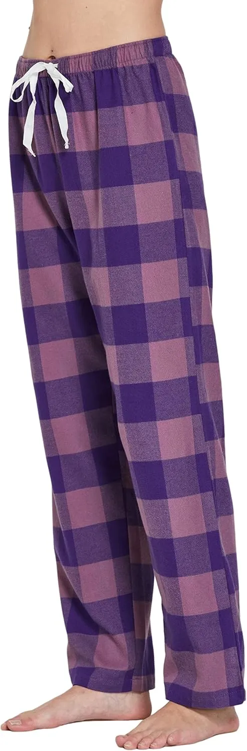 Women's 100% Cotton Super Soft Flannel Plaid Pajama/Lounge Pants