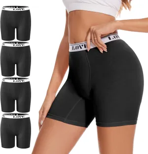 Womens Boxer Briefs High Waisted Modal Boy Shorts Underwear