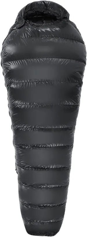 XTYPE Ultralight Outdoor White Down Sleeping Bag Camping Adult Mummy Sleeping Bag Warm Winter -20~-10 Degree (Color : 800g Black)