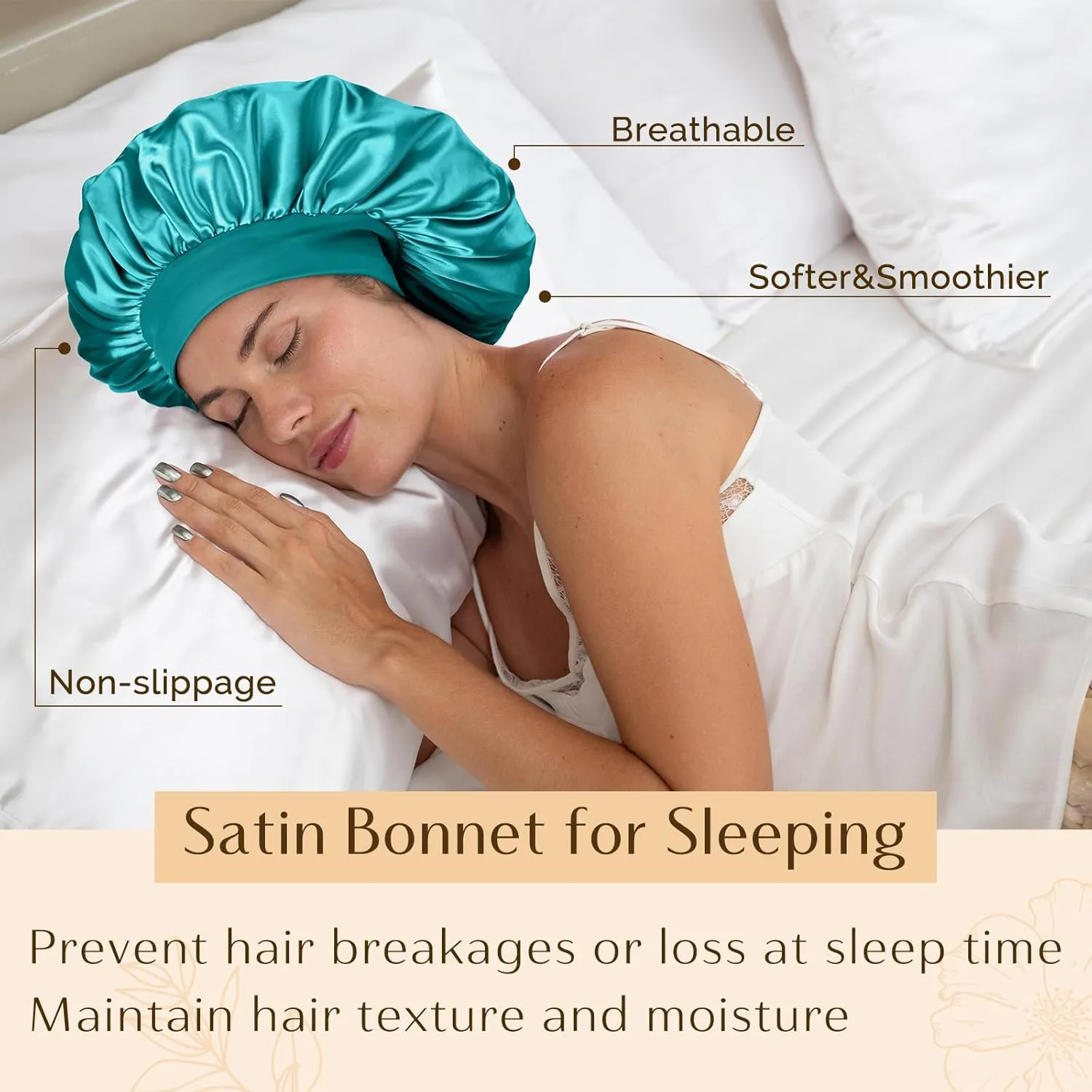 YANIBEST Bonnet for Men Hair Bonnet for Sleeping Double Layer Satin Bonnets for Black Women Curly Hair Sleep Cap