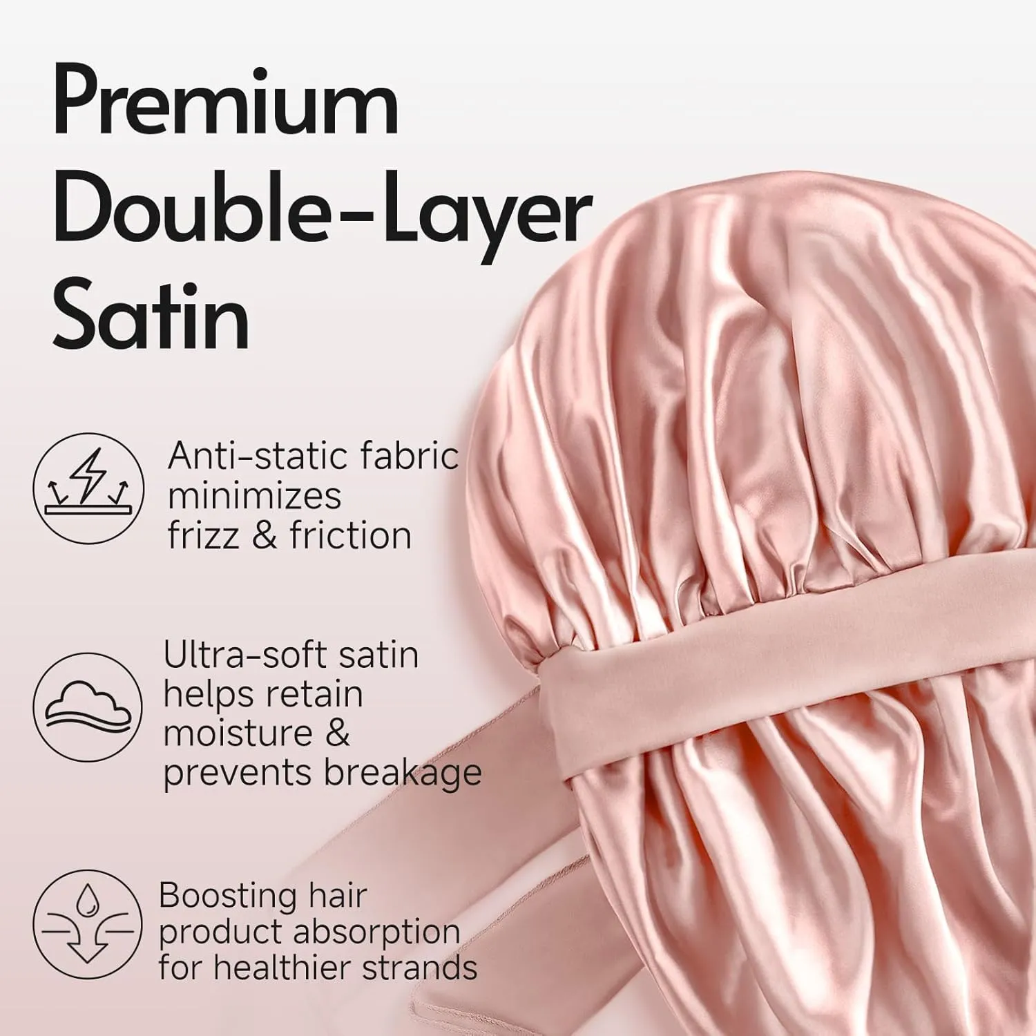 Yanideer 3 pcs Satin Bonnet Silk Bonnet for Sleeping Double Layer Satin Lined Hair Bonnet with Tie Band for Women Curly Hair