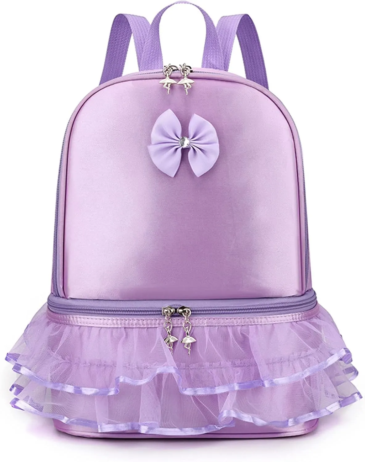 Yitengteng Ballet Backpack for Little Girls - Ballerina Toddler Gymnastics Latin Dance Yoga Storage Bag with Separate Shoe Compartment (Purple)