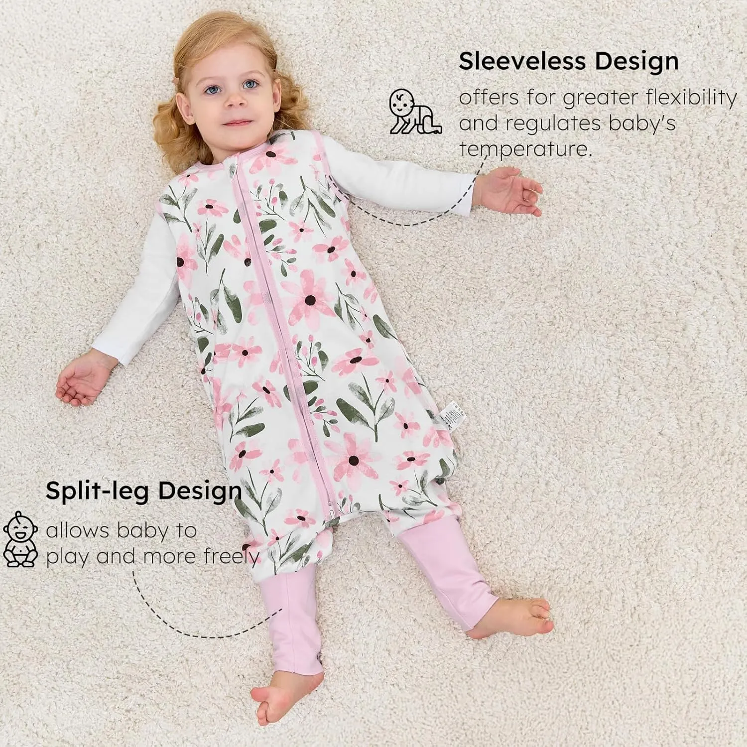 Yoofoss Toddler Sleep Sack with Feet 2 Pack