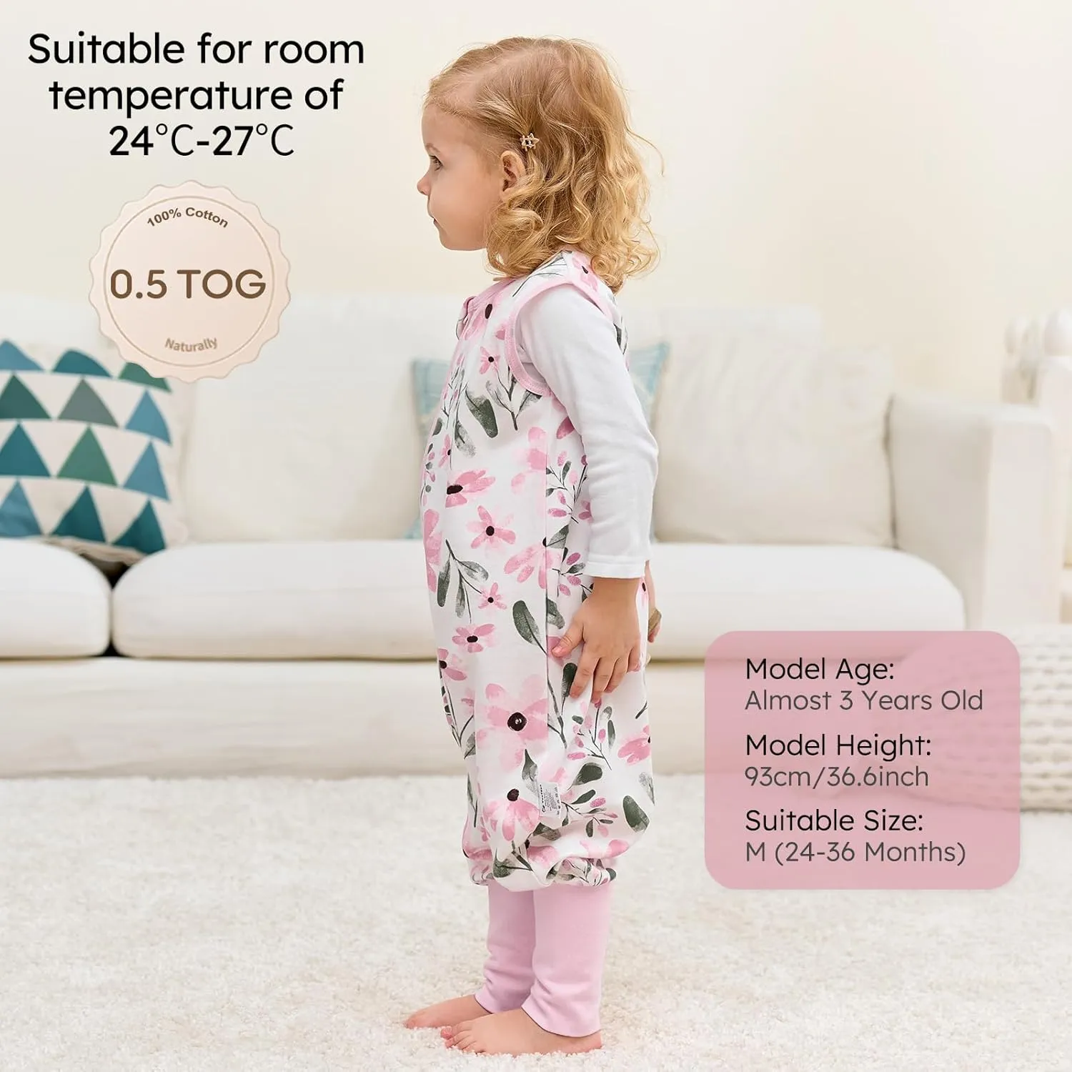 Yoofoss Toddler Sleep Sack with Feet 2 Pack