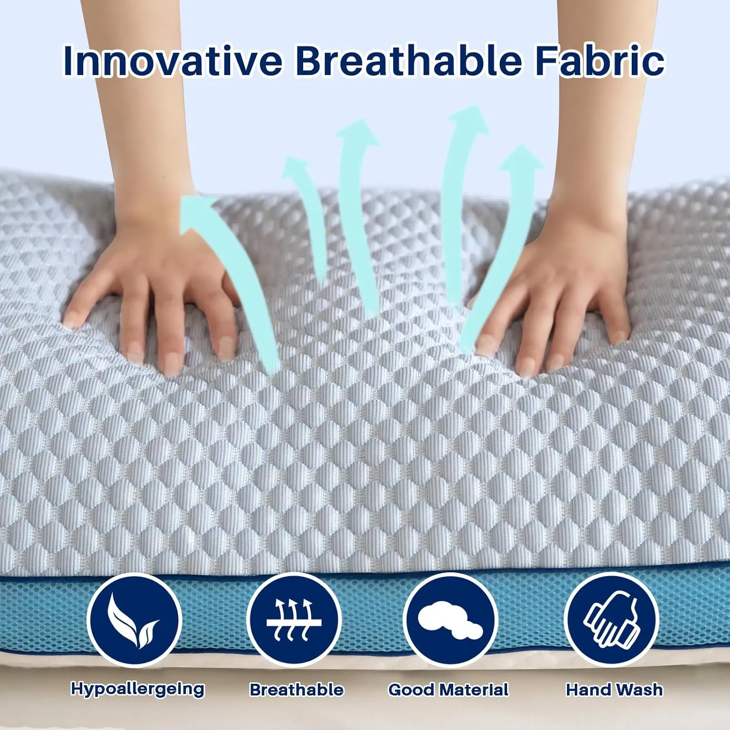YZ HOME Cooling Body Pillow for Adults, Adjustable Extra Long Pillow for Bed, Pillow Insert with Shredded Memory Foam Full Body Pillows(20x54 Inch, Blue)