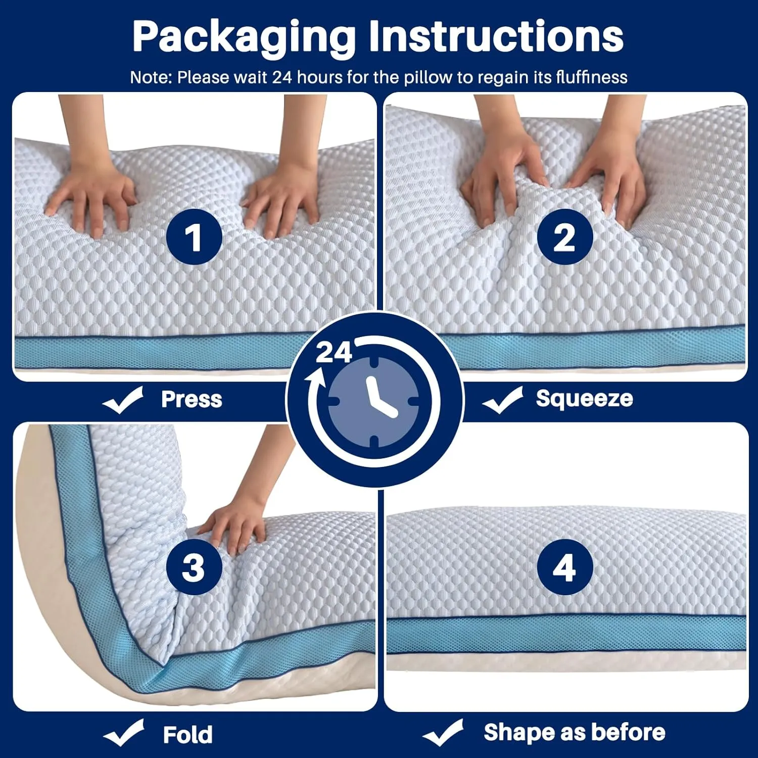 YZ HOME Cooling Body Pillow for Adults, Adjustable Extra Long Pillow for Bed, Pillow Insert with Shredded Memory Foam Full Body Pillows(20x54 Inch, Blue)