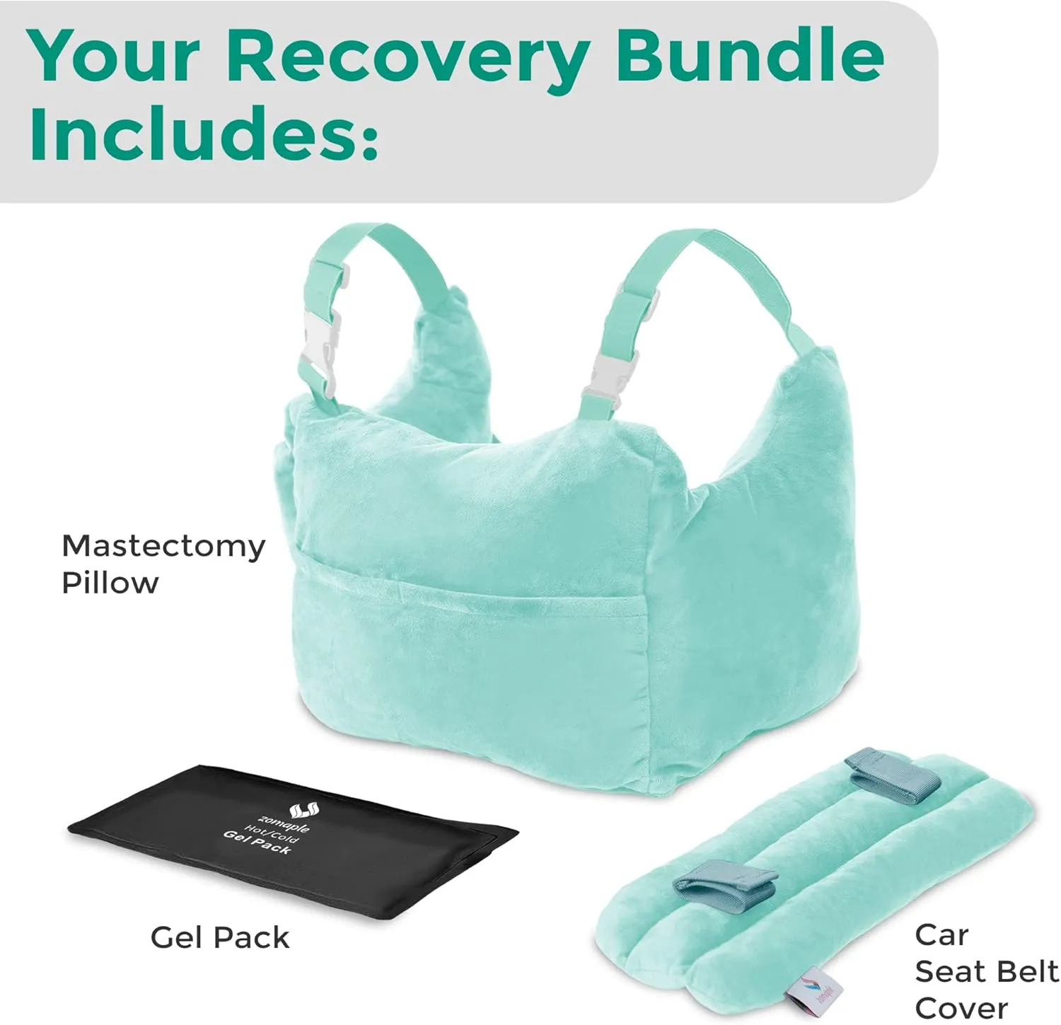 Zomaple Mastectomy Pillow - Post Surgery Pillow, Mastectomy Recovery Must Haves, Breast for After Heart Surgery, Reduction & Augmentation Patients Sleeping, Recovery Seatbelt Protection-Surgery Gift